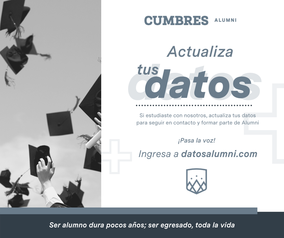 Banner Cumbres Alumni: "Actualiza tus datos"